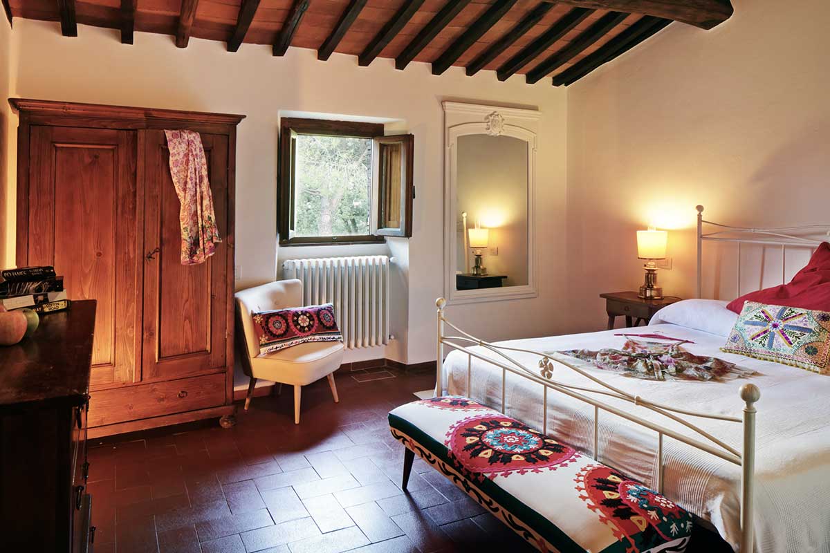 camera da letto villa LisiDor, Toscana